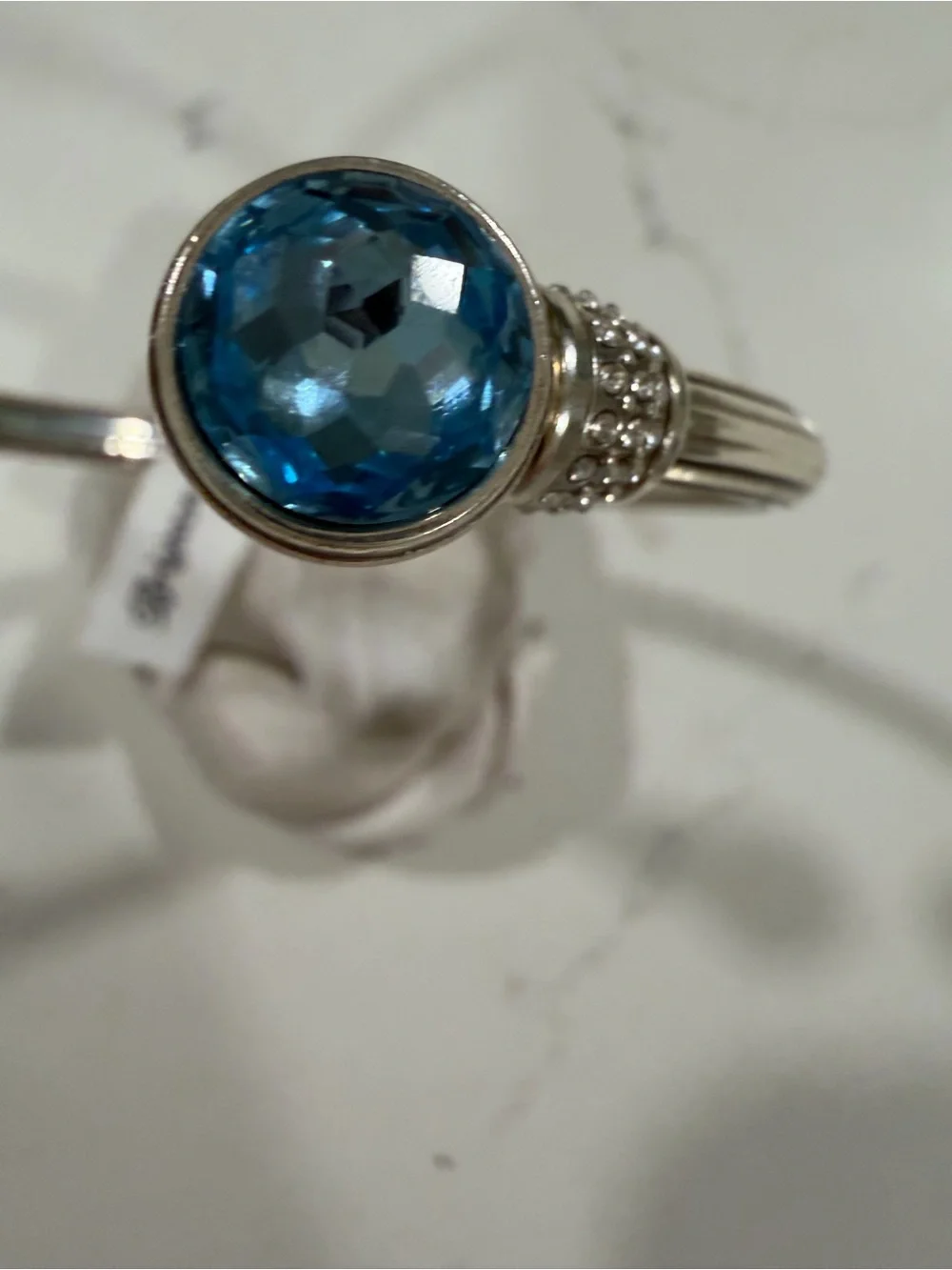Brighton Silver Bracelet With Blue Faceted Crystal